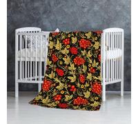 Mirtillo rosso russo tradizionale,Coperta morbida, calda, anti-pilling, in flanella, peluche, 76 x 127 cm