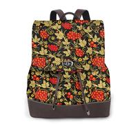 Mirtillo rosso russo tradizionale,Zaino da donna, impermeabile, leggero, in pelle PU, alla moda, da viaggio
