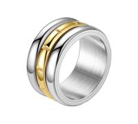 Mirweon Anelli girevoli alla moda eleganti antistress rotante per donne uomini in acciaio inox dito geometrico unico spinner, No. 6, come descritto, come descritto