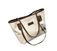 Mirweon Borsa a mano in PU alla moda per le donne dell'ufficio modello pied de poule impermeabile spalla tiene il computer portatile essenziale grande capacità pendolari spalla, Ciondolo Caffè, Taglia