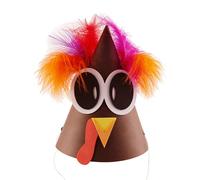Mirweon Cappello di tacchino di carta per il Ringraziamento Cappello di tacchino in maschera Accessori Cosplay Divertente Turchia Cappelli Vacanza