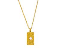 Mirweon Collana alla moda con ciondolo quadrato elegante gioiello per il collo delicato da indossare tutti i giorni, feste e appuntamenti