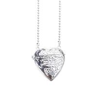 Mirweon Collana in metallo con ciondolo a forma di cuore e borsa a tracolla incisa, adatta per conservare la memoria