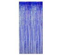 Mirweon Decorazione metallica per tenda in foglio di alluminio per compleanni, matrimoni e feste, sfondo, porta, decorazione per matrimoni e matrimoni, Blu, Taglia unica