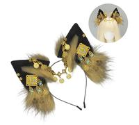 Mirweon Elegante accessorio per capelli con orecchie di animale, accessori per cosplay, fasce a tema per Halloween, cosmetici, convegni ed eventi in costume, fascia regolabile per cosplay con orecchie