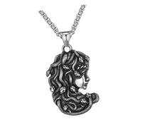 Mirweon Elegante collana a serpente Ouroboros in acciaio inox, accessorio per il collo per stili gotici moderni, accessori alla moda alternativi, Misura unica, come descritto, come descritto