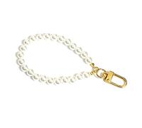 Mirweon Elegante Iminazione Perla Charm Telefono Catena Da Polso Portachiavi Chiave Auto Borsa Pendente Moda Cordino Telefono Accessorio Cellulare Cinghie Con Moschettone Carino Bead Catena