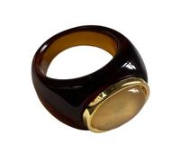 Mirweon Eleganti anelli in resina con pietre preziose, leggeri, trasparenti, color ambra, accessori per donne alla moda, gioielli casual, Misura unica, come descritto, come descritto