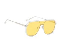 Mirweon Occhiali protettivi leggeri con lenti resistenti agli urti, occhiali da sole per biciclette per attività quotidiane all'aperto, guida alla moda, Giallo Trasparente T