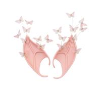 Mirweon Orecchie da fata con farfalla elfi orecchie a punta orecchie elfiche orecchie per Halloween Natale mascherata