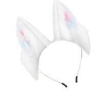 Mirweon Orecchie di coniglio pelose in peluche Fascia da coniglio Orecchio Copricapo Pelliccia sintetica Orecchie da coniglietto Fascia Accessori Costume Coniglietti Costume
