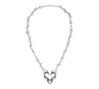 Mirweon Punk Gothic Thorn Collana Girocollo Fiamma Cuore Collane Per Uomo Donna Catena Clavicola Catena Hip Hop Gioielli Collana Cuore