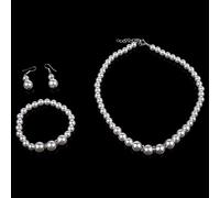 Mirweon Set di gioielli 3 pezzi con orecchini e collana di perle per una migliore amicizia nella vita quotidiana