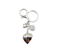 Mirweon Y2k Metallo Diamanti Amore Portachiavi Per Le Donne Dolce Cool Trend Ciondolo Moda Vintage Accessori Estetici Regalo Grande E Piccolo Cuore Pesca Portachiavi, Argento, Taglia unica