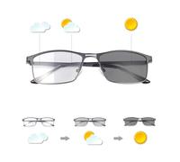 MIRYEA Occhiali da lettura bifocali fotocromatici da uomo e donna occhiali da sole di transizione protezione UV lettori solari 1.0 1.5 2.0 2.5 3.0, Nero , 1.50