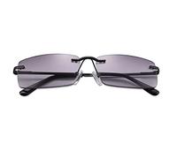 MIRYEA Occhiali da Lettura Leggeri Rettangolari Senza Montatura Lettori con Cerniera a Molla Donna e Uomo Occhiali Lettori Senza Cornice Anti Luce Blu con Lenti Antiriflesso Occhiali da Sole 3.0
