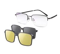 MIRYEA Occhiali da lettura per uomo e donna Occhiali per computer che bloccano la luce blu Lettori solari anti abbagliamento UV Protezione Clip per occhiali da sole polarizzati con 2 magneti 2 in 1