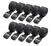 Mis.Moon 10 Pcs Cinghia di Fissaggio Cinghie, 1m Nero Cinghie di Tensionamento, Tensione con Cricchetto Regolabili Nylon Cinghie per il Trasporto di Biciclette, Moto, Pacchi Bagagli
