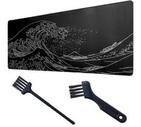 Mis.Moon Tappetino per mouse da gioco con 2 pezzi in nylon per la pulizia del computer, carte topografiche con bordi cuciti, tappetino per mouse per gaming, elegante tappetino per mouse con base