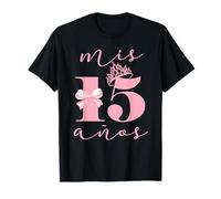 Mis Quince Anos 15° Compleanno Ragazza Rosa Coquette Bow 15 Maglietta