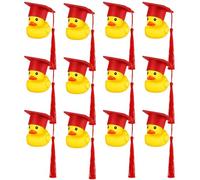 Misaakoeq Cappello Da Laurea - Anatre Di Gomma Morbide E Divertenti Con Cappello Da Laurea, Perfette Per Feste Per Bambini, Feste Di Compleanno O Decorazioni Per Auto (confezione Da 24)