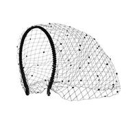 Misaakoeq Copricapo da donna con velo nero, stile vintage, accessorio per acconciature, accessorio alla per uso quotidiano, viaggi di lavoro, tè e balli in maschera