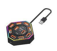 Misaakoeq Docking station, 13-Port Docking Station Hub USB | elettronici RGB Design per appartamento casa scuola dormitorio biblioteca universitaria