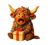 Misaakoeq Figure In Resina Natalizie - Piccola Statuina Carina | Statuine Animali Decorazioni Scrivania Display | Per Soggiorno Camera Da Tavolo Scaffale Ufficio Interno Portico Appartamento