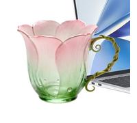 Misaakoeq Floreale - Per Bere Estetici A Forma Di Petalo - Da Caffè Estetica Con Manico A Tralcio E Forma A Petalo | per Donne, Ragazze, Cucina, Casa, Caffè, Bere Acqua, Birra, Succo, Tè, Cocktail