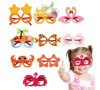 Misaakoeq Occhiali da sole per festa, occhiali da sole del partito hawaiano - 9x decorazione per feste in piscina occhiali da sole - Strawty Glasses per la crociera da campeggio Hawaiian Beach da