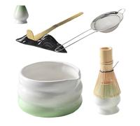 Misaakoeq Set di fruste per tè matcha, 7 pezzi, kit da tè giapponese con colino, paletta e cucchiaio, per latte, caffè, colazione a casa, famiglia, donne, uomini amanti