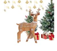 Misaakoeq Statuetta decorativa per la casa, statuetta di alce, in resina, decorazione natalizia a forma di renna, per soggiorno, camera da letto, libreria, oggetti di scena fotografici, casa e