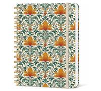 Misaidou Lined Spiral Notebook, Pretty Hardcover Notebooks 6''x 8.4'', Vintage Floral Cover, Notebook for Work, Note Taking, Journaling, Writing, Unique Gift, Daily Journal for Women Girls