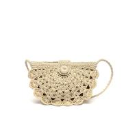 MISAKO Dondy borsa a tracolla mezzaluna effetto rafia Donna - Dondy Beige 14x33x4cm