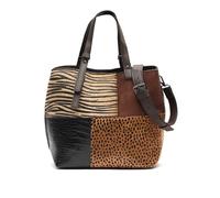 MISAKO Ziver borsa a spalla grande con stampa patchwork animalier Donna - Ziver Multicolore 26x15x28cm