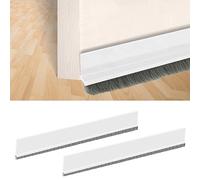 Misazy guarnizione adesiva 2 pezzi guarnizione finestra, guarnizione porta blindata, autoadesivo e può essere tagliato su misura - guarnizione inferiore della porta, paraspifferi (5 * 100cm, Bianco)