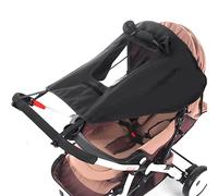 Misazy parasole passeggino universale con protezione UV 50+ e impermeabile, parasole ovetto universale - ombrellino parasole passeggino con finestrella e alette parasole,Nero