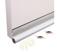 Misazy paraspifferi sottoporta paraspifferi porta blindata guarnizione porta un lato con guarnizione autoadesiva, protezione contro correnti daria e rumore, protezione contro il freddo(2x96cm,Bianco)