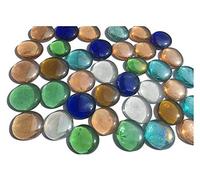 Miscela Colorati Pietre di Vetro Nuggets 3,5 cm 600 G Decorazione Sfere Vetro Sfere di Vetro Decorativo Tavolo Decorazione Vaso Decorativo Imbottitura Pietre di Vetro Multicolore