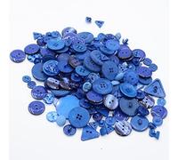 Miscela di bottoni 150 grammi 2 e 4 fori per fai da te, artigianato, Bookscrapping, fai da te, varie dimensioni e colori BLUE