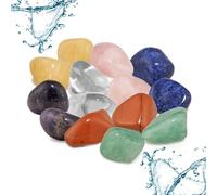 Miscela di pietre d'acqua di grandi dimensioni | Pietre burattate naturali al 100% | Set di pietre curative con le 7 pietre chakra più popolari | 300 g di gemme autentiche