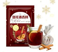 Miscela di Spezie Stagionali per Vino - 1 Bustine Monodose (18 G In Totale) Sidro Mele, Vin Brulé, Bevanda Festiva Hot Toddy(New model)