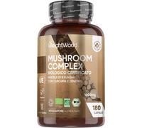 Miscela Funghi Bio, 8 Funghi in 180 Capsule Vegane, 3 Mesi, Mushroom Complex Con