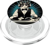 Miscela vintage Beats Feline DJ Cat Synthwave Kitty Mix PopSockets PopGrip per MagSafe