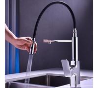 Miscelatore 3 vie Cucina con Doccetta Monoforo Rubinetto Flessibile Lavello Cucina Rotazione 360°,cromato