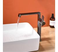 Miscelatore a Cascata Grigio Altissimo Mixer Foro Tocco Caldo e Freddo del lavandino Design Elegante per bagni Moderni