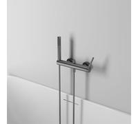 Miscelatore a Parete per Vasca da Bagno 2 Modalità Rubinetto Vasca a Cascata Monocomando,grigio