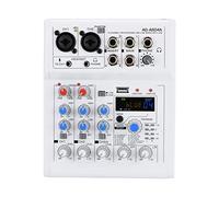 Miscelatore audio Audio Sound Mixer a 4 canali Mini Console di miscelazione Bluetooth PC USB Play record karaoke portatile DJ Controller Ag-AS04A (Color : White)