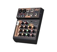 Miscelatore audio portatile a 4 canali console mixer mini miscelazione del suono con USB BT 48V Phantom Power 3 banda EQ Loopback Console audio audio per spettacoli dal vivo Festa