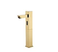 Miscelatore Automatico con Sensor Cascata Rubinetto Bagno Lavabo Alto Dorato Rubinetto Automatico con Sensore Miscelatori Bagno